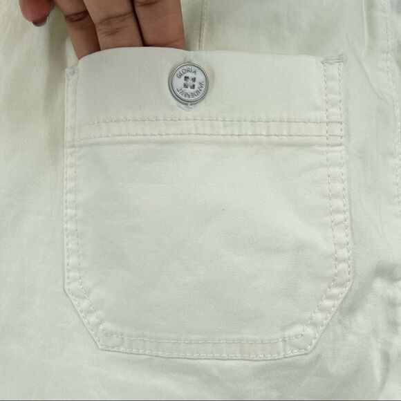 Gloria Vanderbilt Petites Crystal White Ribbed Utility Skimmer Capri Pants 4P - Picture 10 of 16